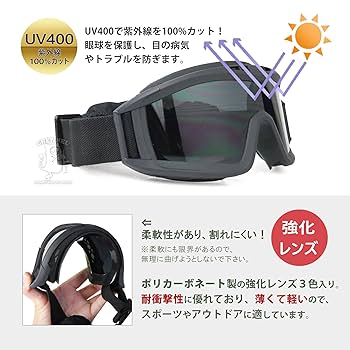 Amazon | SHENKEL X800ゴーグル 警察SWAT軍隊 X800タイプ レンズ